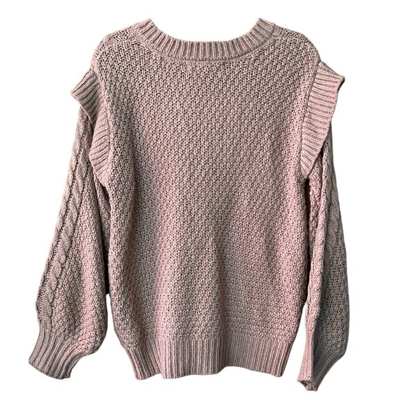 Oak & Trellis cable and loose knit v-neck sweater - Picture 2 of 8